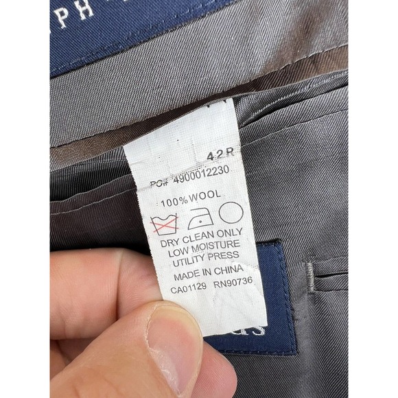 Ralph Ralph Lauren Suit 42R 36x30 Classic Black Pinstripe 100% Wool - Picture 7 of 7